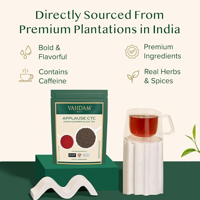VAHDAM Assam CTC Black Tea Loose Leaf (100+ Cups) | STRONG, BOLD & RICH | 100% PURE | EVERYDAY ASSAM MILK TEA | 9oz
