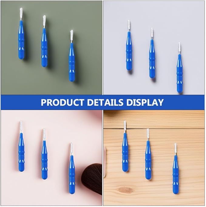 ARTIBETTER 50pcs Interdental Brushes for Braces Floss Brushes for Teeth Toothpick Oral Flossing Head Teeth Cleaning Tool 2. 5mm Blue