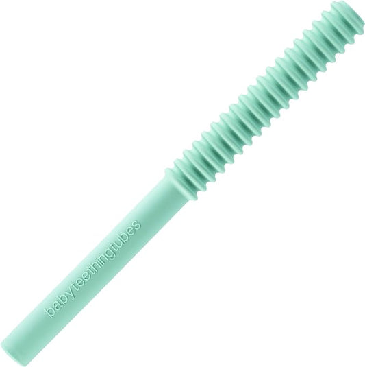 Baby Teething Tubes - Made in The USA Baby Teething Toys - Soft & Durable Infant Toys and Toddler Silicone Teether - 7 Inches, Mint - Baby Must Haves for Teething Relief - Food Safe & Easy to Clean