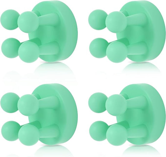 XoYoZo 4 pcs Silicone Toothbrush Holder Multi-Function Hook Waterproof self Adhesive Single Toothbrush Hook Plug Holder for Wall for Hanging Bathroom Kitchen Living Room Office