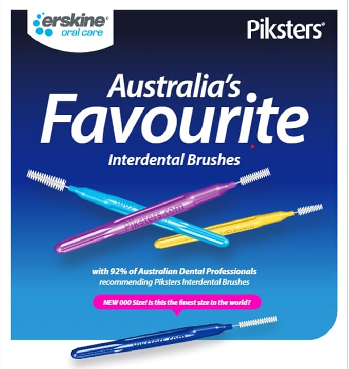 Piksters Interdental Brushes, 40 pk, Size 5, Interdental Tooth Brush for Large Gaps, Gum Soft Bristles for Plaque Removal, Safe for Braces