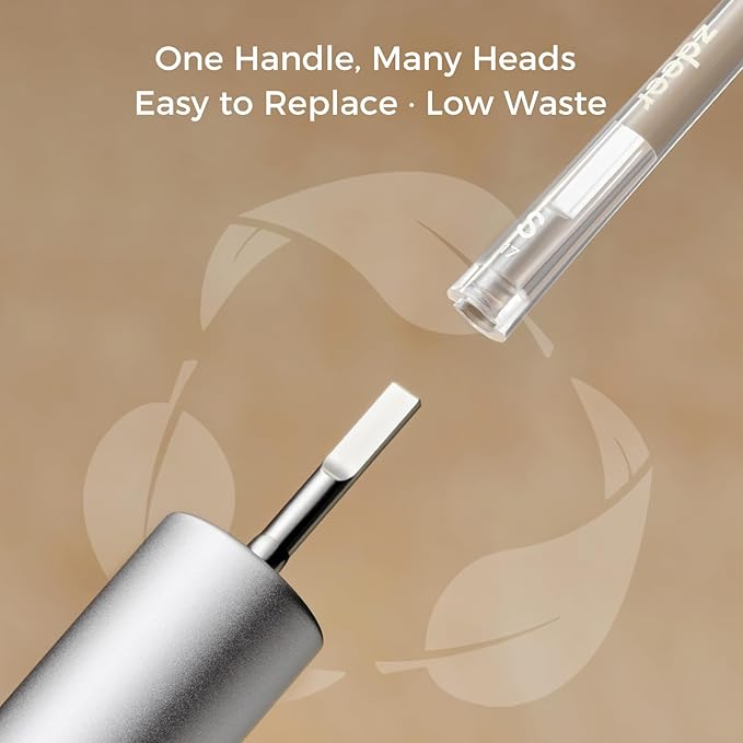 Ultra Soft Manual Toothbrushes for Adults Sensitive Gums– Eco-Friendly Aluminum Alloy+ABS Handle with 1 Replaceable Gum Care Heads, Gentle Wide Bristles for Sensitive Teeth & Gums, Air