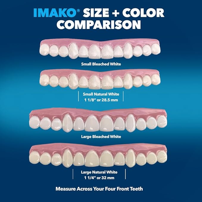 Imako Premium Cosmetic Uppers - 1 Pack - Large, Natural White - DIY Smile Makeover - Made in USA
