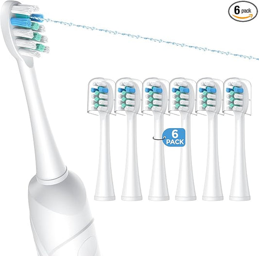 6 Pack Toothbrush Replacement Heads Compatible with WaterPik Sonic Fusion 2.0, FitMount Flossing Brush Head Fit for Water-Pic SF-01 SF-02 and 2.0 SF-03 SF-04