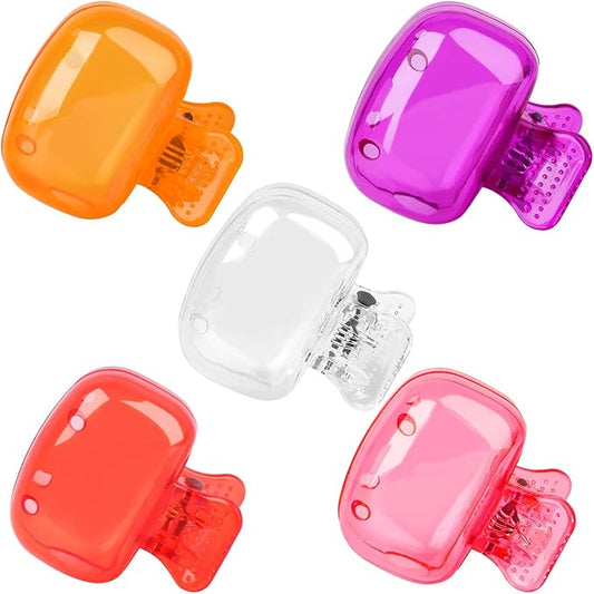 Fowecelt 5 Pack Travel Toothbrush Head Covers Cap, Toothbrush Protector Brush Pod Case Protective Plastic Clip for Household Travel, Camping, Bathroom, School, Business, 1.8” x 1.8” x 1.4”