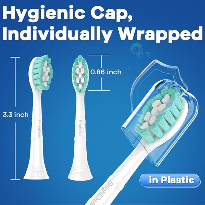 Toothbrush Heads for Philips Sonicare DiamondClean DailyClean EasyClean HealthyWhite ExpertClean W C1 C2 G2 C3 G3 W3 Sonic Electric Replacement Brush 1100 4100 5100 6100 White, 4 Pack