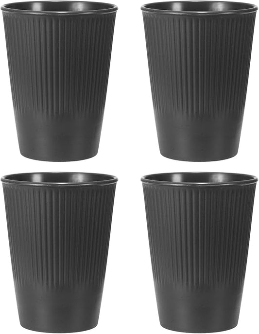 uxcell 4 Pcs Simple Toothbrush Cup, 3.3 x 3.3 x 4.2 Dishwasher Safe Bathroom Tumbler Reusable Plastic Cup Set for Storing Toothpaste Combs, Gray