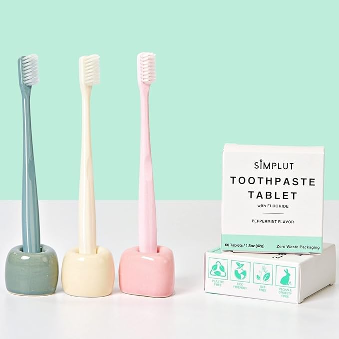 Chewable Toothpaste Tablets with Fluoride, 150 Pack - Travel Sized Oral Care, Eco Friendly Vegan Dental Tabs for Brushing - All Natural, SLS Free Ingredients for Adults - Peppermint Flavored
