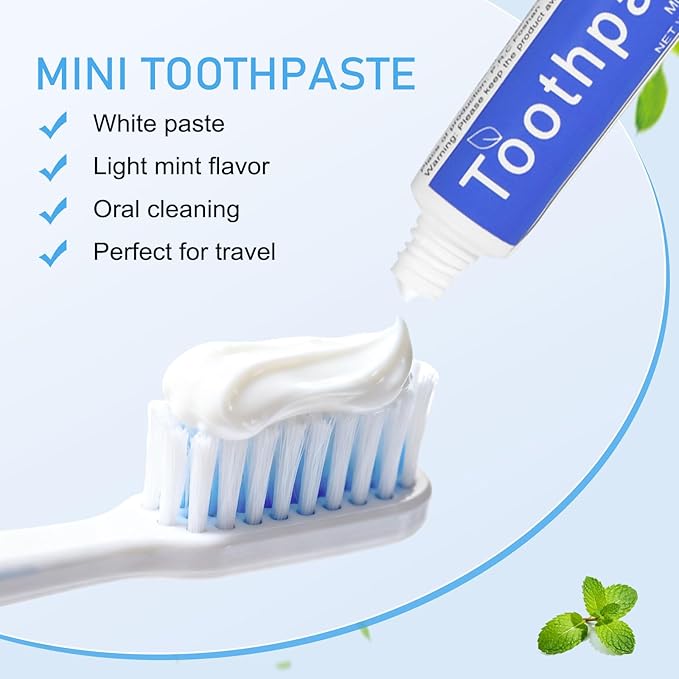 HOIQIRY 0.28 oz Small Travel Size Toothpast Bulk - Pack of 200,Disposable Mint Flavor 0.8x3.14 inches Single Use Mini Toothpaste for Hotel,Camping,Homeless,Charity,Guests,Office,Vacation