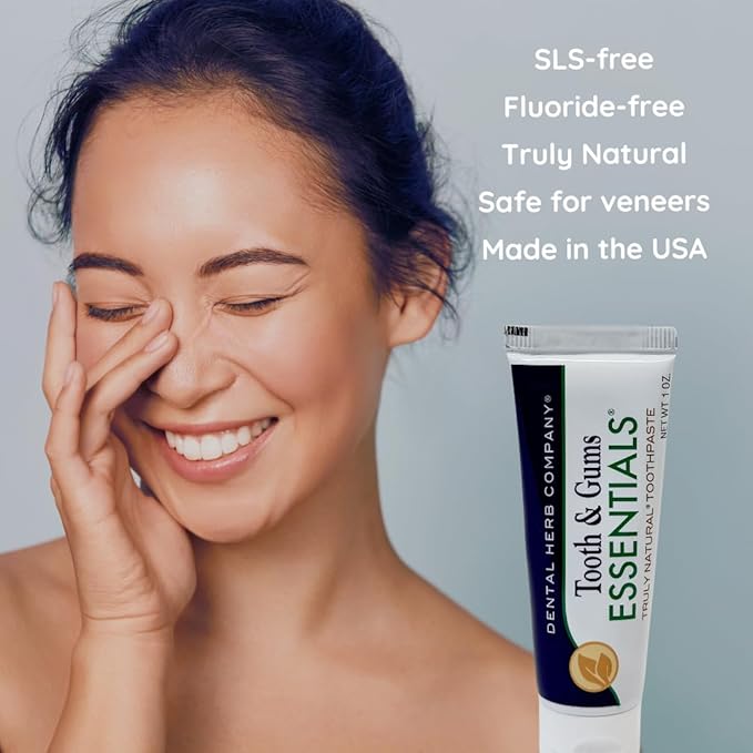 Dental Herb Company - Travel Toothpaste 1oz, (3 Pack) Truly Natural Fluoride-Free and SLS-Free - Superior Defense Against Bleeding and Irritated Gums, Dry Mouth and Mouth sores.