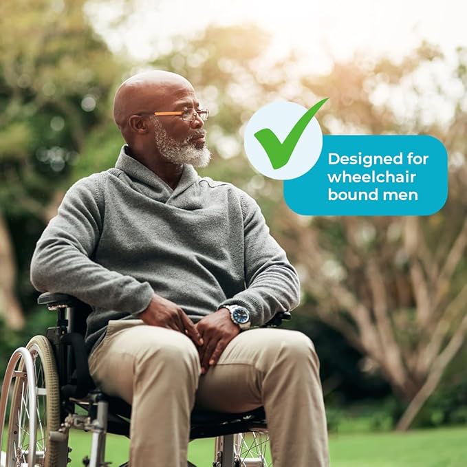 QuickChange Men's Incontinence Wrap, Maximum Absorbency Catheter Alternative for Males with Reduced Mobility | 17 Ounce Capacity, Adjustable Size, 100-Count