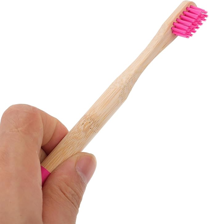 5Pcs Toothbrush Soft Charcoal Bristles Wooden Handle Portable Round Grip S Oral Care Accessories Random Color