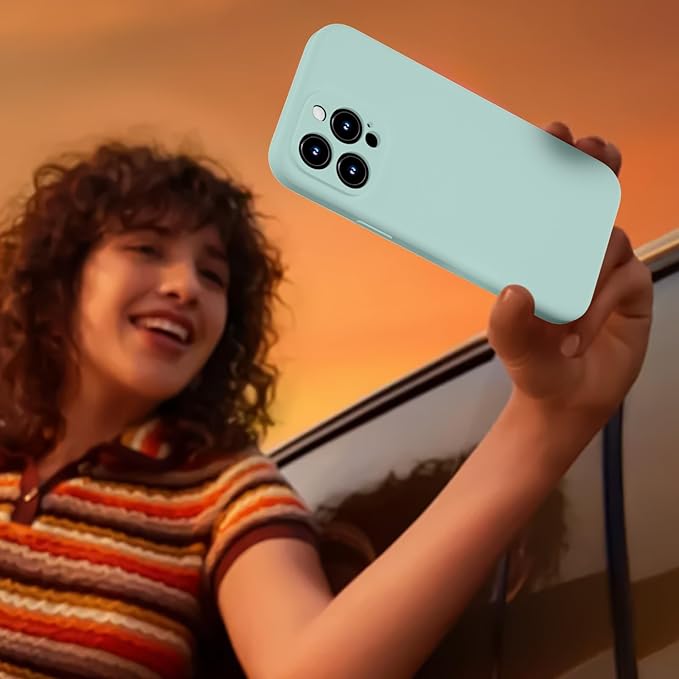 Magnetic for iPhone 15 Pro Case, Compatible with MagSafe, with 9H Nano Screen Protectors, Full Camera Protection, Silicone Shockproof Microfiber Lining Phone Case 6.1", Mint Green