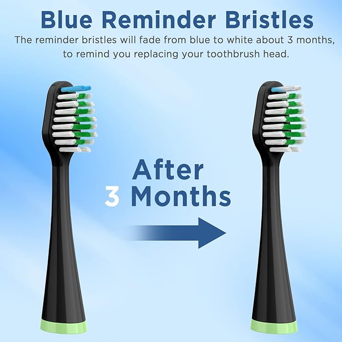 Replacement Toothbrush Heads for Waterpik Complete Care 5.0/9.0 (CC-01/WP-862), with Covers, 10 Count, Black