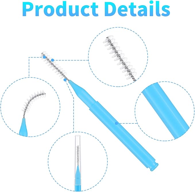 200 Pcs Interdental Brushes, 6 Sizes Braces Flossers for Cleaner Braces Brush Soft Dental Brushes Toothpicks Dental Floss Picks Dental for Braces Oral Cleaning(10 Colors)