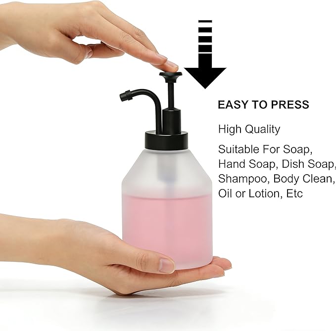 Soap Dispenser Pump Head, Replacement for 1.3in (33 mm) Neck Size Bottles, Rust Proof & Leak Proof for Soap Lotion Bottle Upcycling (Black)