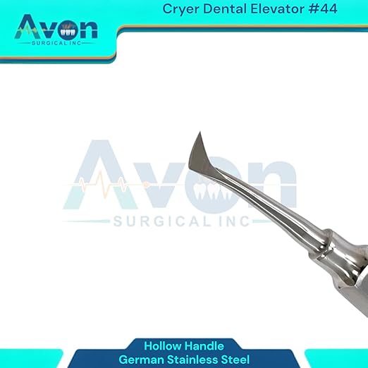 Root and Tooth Extraction Dental Cryer Elevator Pick, Sharp Angled Tip, Color-Coded Handle Ends | Autoclave-Safe German Stainless Steel Dental Instruments (1, #44 Cryer - Gold End)