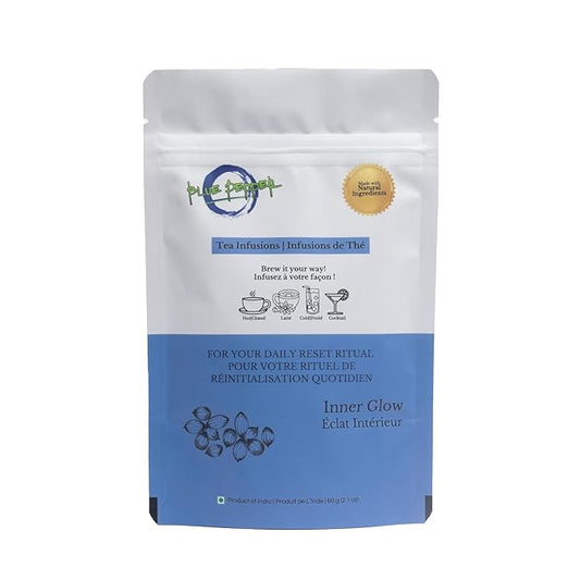 Blue Pepper Inner Glow Tea Blend Infusion | Coriander & Black Seeds (Nigella Seeds) Tea | Natural Caffeine-Free Wellness Blend | All-Natiral No Preservatives | Small Batch | 60-g