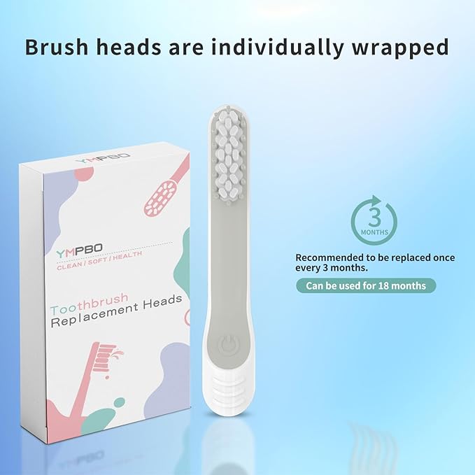 Toothbrush Replacement Heads for Quip Electric ToothbrushAdult, 10 Pack Replacement Heads, Soft Bristles, White
