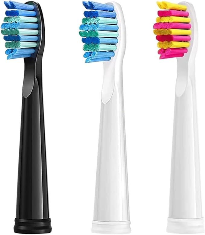 Replacement Electric Toothbrush Head Bristle Brush Refill ，Compatibility for Fairywill Refills FW-D1/FW-D3/FW-D7(5 PCS BK)