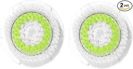 Brush Head Replacements Compatible with Clarisonic Mia 1, Mia 2, Mia Fit, Alpha Fit, Smart Profile Uplift and Alpha Fit Face Cleaning Brush Heads (Green-2Pack)