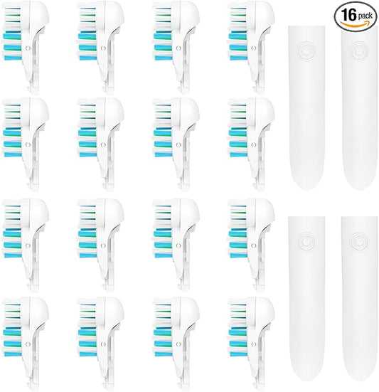 4/8/16 Pcs Electric Toothbrush Replacement Heads Sensitive Dual Clean Rotating Sets Fit for Braun Oral B Cross Action Power 4732 3733 4734 (16)