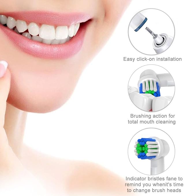 Replacement Toothbrush Heads Compatible with Oral B Braun, 12 Pcs Professional Electric Toothbrush Brush Heads Compatible with Oral B Replacement Heads Refill 7000/Pro 1000/9600/500/3000