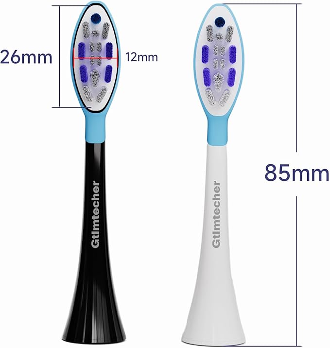 Electric Toothbrush Replacement Heads, 8 Pack Adults Kids 7+ Sonicare Toothbrush Replacement Brush Heads Sensitive Replacement Heads C2 C3 G2 G3 A3, Black