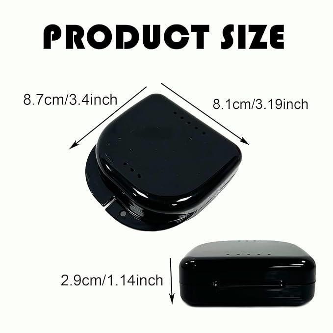 10 Pack Retainer Case,Dental Retainer Box with Vent Holes,Multicolor Storage Container for Aligner Mouth Guard Denture Box (Black)