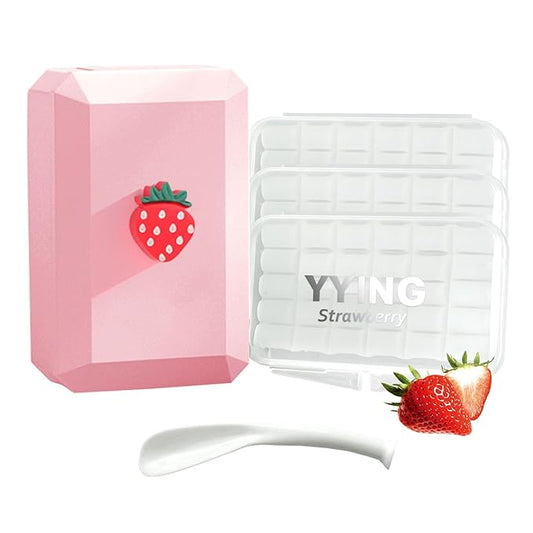 1+3 Pack Orthodontic Wax for Braces Aligners 120 Precut Wax Dots, Braces Wax, Hardcover Box Dental Wax with Mirror for Home Travel Office, Strawberry Flavored