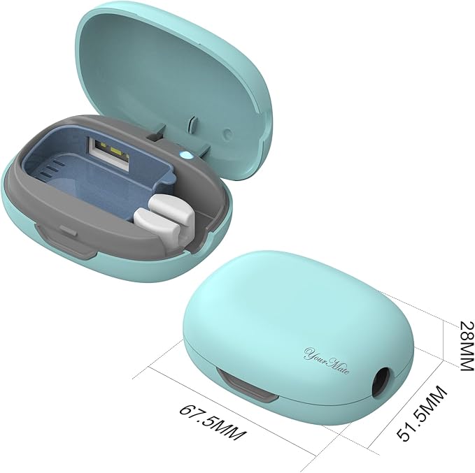 YourMate Rechargerable Toothbrush Sanitizer Case Travel Toothbrush Covers Case with Holder for Houshold and Traveling or Business Trip Blue