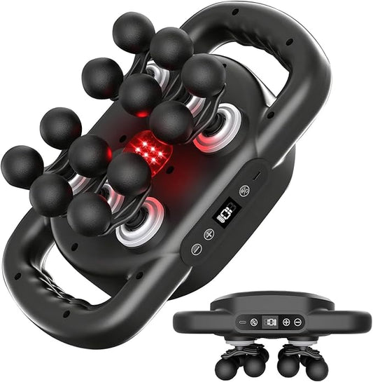 AdamPark 12-Head Massage Gun Set, Deep Tissue Back Massager Muscle Massager Tool Quiet Muscle Massage Gun for Full Body Muscle Pain Relief, Ideal Gifts for Women, Men, Mom, and Dad