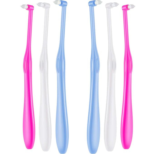 Boao 6 Pieces Tuft Toothbrush Tufted End-tuft Soft Trim Single Compact Interdental for Detail Cleaning Tapered Brush(Tapered Brush)