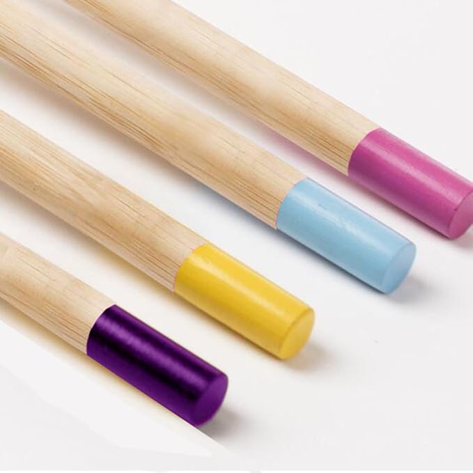 6PCS Colorful Handle Toothbrushes for Soft Bristles Ergonomic Anti-Slip Grip Natural Eco-Friendly Toothbrush for Oral Teeth Cleaning