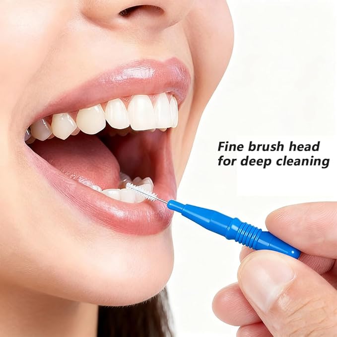 HOMSFOU 50 Pcs Care Tool Interdental Tooth Floss: Plastic Tooth Floss Toothpick 2. 5mm, Dental Head for Daily Oral Hygiene, Teeth Cleaning Tool & Oral Care Accessories for Home & Travel, Blue