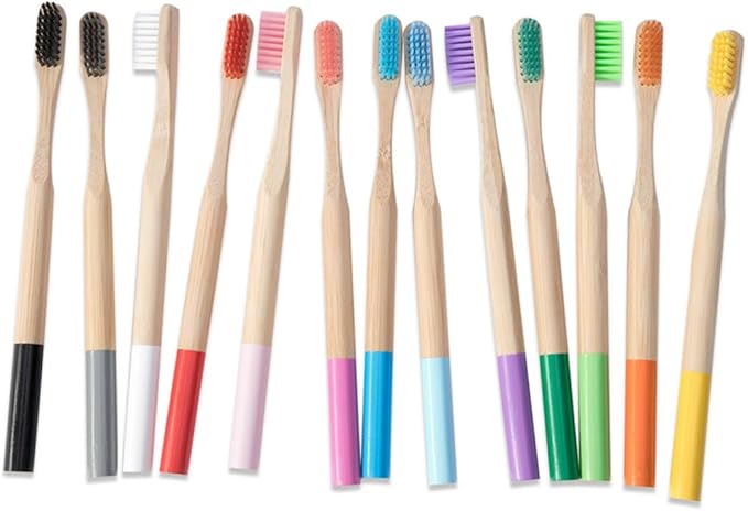 Biodegradable Toothbrush Set Soft Bristles for Adults Ergonomic Anti-Slip Handle for Travel and Home Use