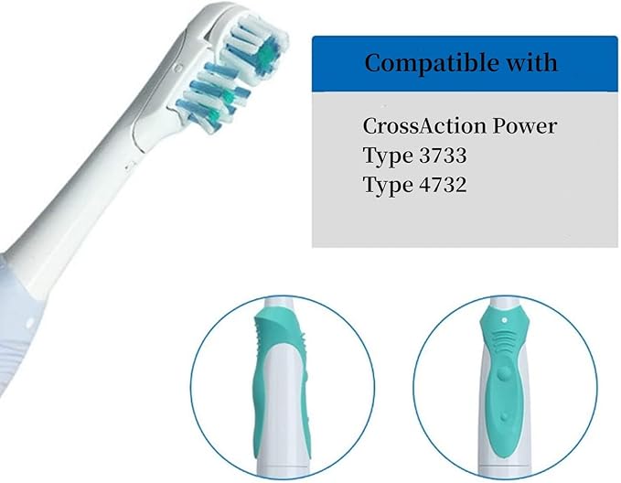 4/8/16 Pcs Electric Toothbrush Replacement Heads Sensitive Dual Clean Rotating Sets Fit for Braun Oral B Cross Action Power 4732 3733 4734 (4)
