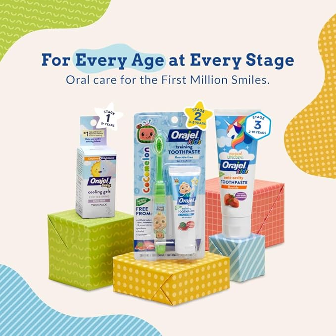 Orajel Baby Elmo Tooth & Gum Cleanser Fluoride-Free, 1 Finger brush, 1 Toothpaste 1oz; #1 Pediatrician Recommended Fluoride-Free Toothpaste*