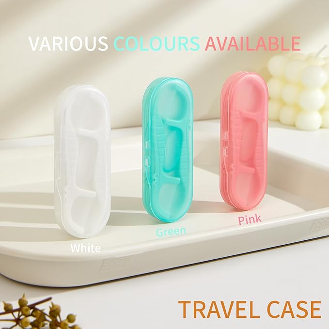 Pink Dental Floss Picks Twin Line, Travel Size Toothpicks Floss Sticks Kit 85 Count with 2 Portable Flossers Case On-The-Go Oral Care