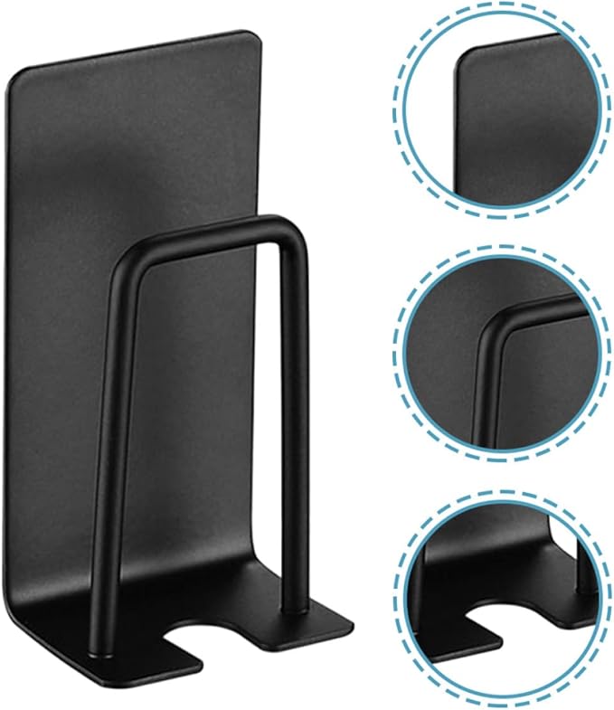 Stainless Toothbrush Rack Wall Adhesive Holder with Cup Black 2pcs Hanging Bathroom Organizer for Electric and Manual Toothbrushes