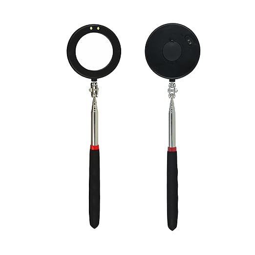 3pcs Telescoping Inspection Circular Mirror with 2 LED Inspection Mirror Mirror on a Stick extendable Mirror Automotive Mirror Large Inspection Mirror 360 Mirror