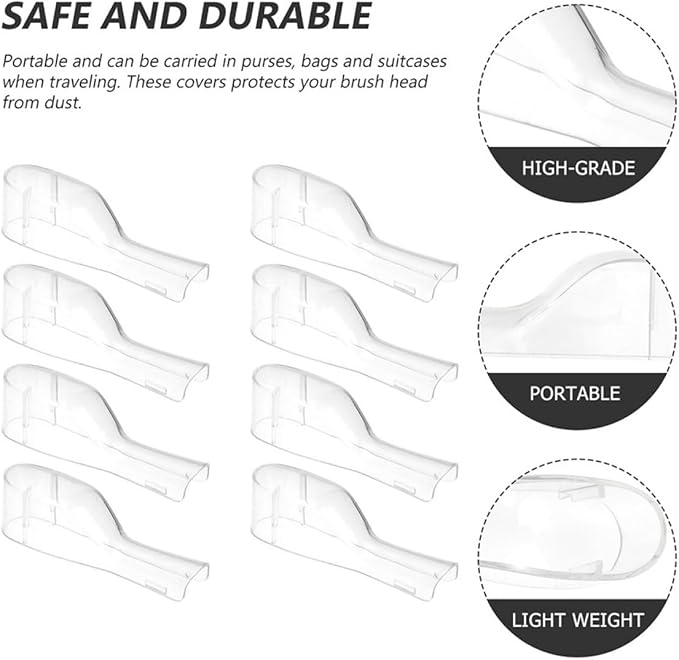 CIYODO 8pcs Plastic Toothbrush Covers for Electric Toothbrush Heads, Dustproof Caps Protective Case Set, Travel Oral Care Accessories for Adults