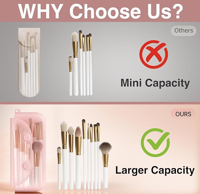 Silicone Makeup Brush Holder And Beauty Sponge Case, Travel Makeup Brush Case With Magnetic Closure, Makeup Sponge Holder 2 In 1 Stand Storage For Quick Drying Pink