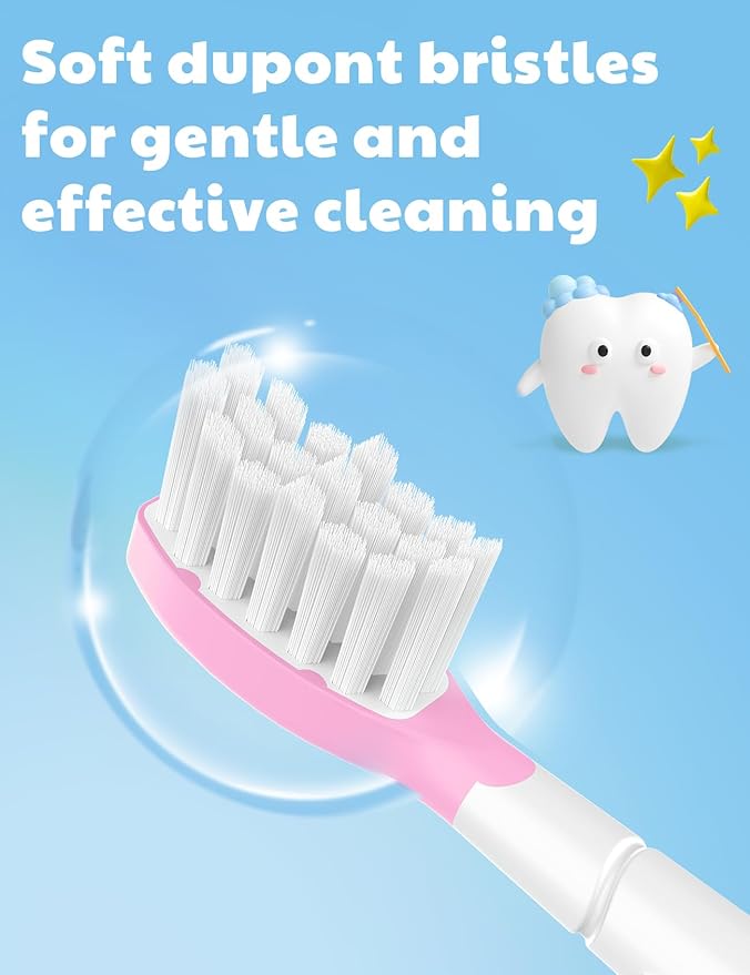 Toptheway Kids Toothbrush Heads for Philips Sonicare: Kids 7+ Standard Sonic Replacement Toothbrush Heads Compatible with Philips Sonicare, Pink Girl Green Boy 8 Pack