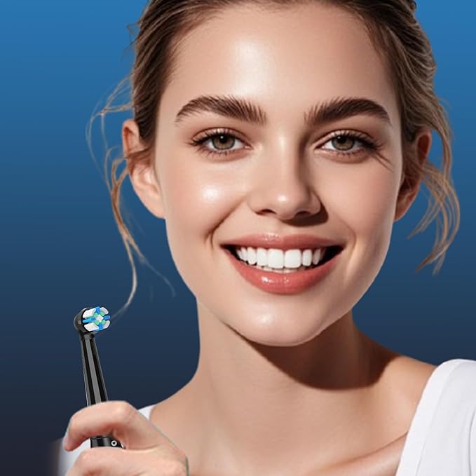 12 PCS Brush Heads Compatible with Oral B iO 2 3 4 5 6 7 8 9 10 Series Electric Toothbrush, Replacement Heads Compatible with Oral B IO (Black/White)