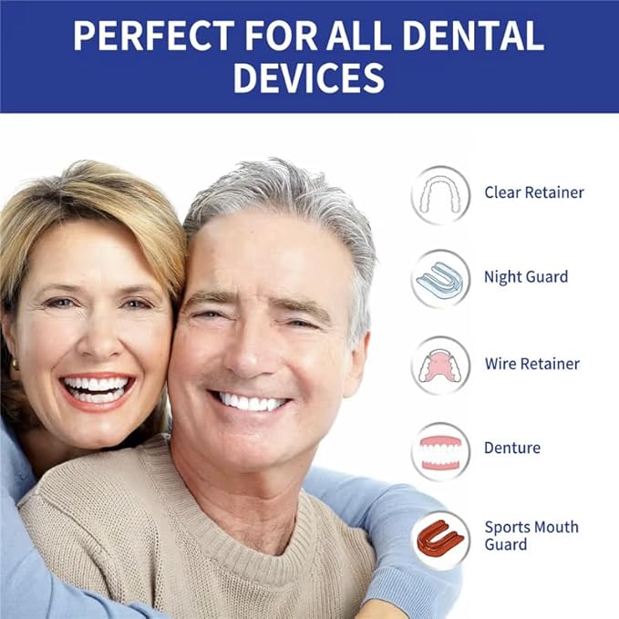Dental Appliance Cleaner and Teeth Whitener Foam Compatible with Aligners, Retainers, Mouthguards, & Nightguards– Whitens Teeth, Fights Bad Breath – 50ml (1 Pack)