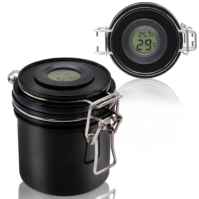False Lash Glue Storage Tank With Thermometer Adhesive Carbon Sealed Leak-proof Containers Grafting Eyelash Extension Supplies(BLACK)