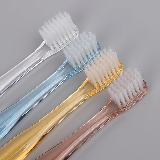 Superfine Soft Bristle Toothbrushes for Adults, 8Pcs Crystal Small Head Manual Toothbrush Set, Gentle Cleaning for Travel and Home Use