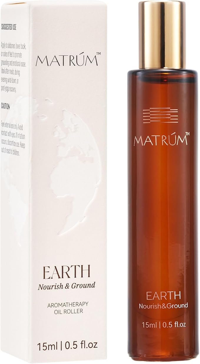 MATRUM Deep Relax & Ease Anxiety Essential Oil Roll On Set, 100% Pure Aromatherapy Oils for Stress Relief, Calming & Emotional Balance, Pet Friendly, Portable, Wood & Earth Duo, 1 Fl Oz