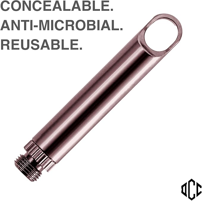 DAILYCARRYCO. TiPick Titanium Toothpick Holder - Portable Metal Travel Toothpick - Reusable EDC Micro Toothpick - Compact & Convenient - Carry On-the-Go - Titanium Construction, Merlot